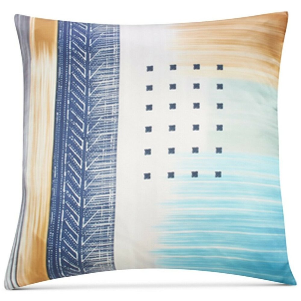 Sunham Meredith 100% Silk 20" x 20" Geometric Decorative Pillow Blue Multicolor